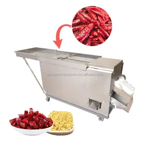 Automatic Pepper Cutting Machine Dry Chilli Slicing Removing Machinery Commercial Red Chili Seeds Separator