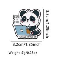 Broches en métal en gros, motifs de dessins animés, mignonnes, en forme de panda, badges créatifs en émail, accessoires personnalisés pour vêtements, en stock