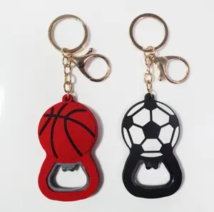 PVC 篮球足球俱乐部团队冰箱冰箱磁铁开瓶器钥匙扣钥匙扣，钥匙扣手工制作