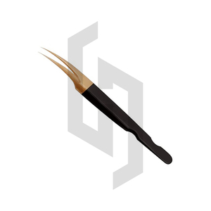 Pincettes professionnelles pour Extension de cils, pinces à épiler courbées, en Fiber, avec pochette, pour nail art - Product Image 3