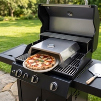 Barbecue portable en acier inoxydable avec revêtement en poudre pour le camping en plein air, four à pizza au bois