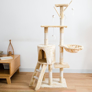Mobilier pour chat : Arbre à chat 5 niveaux avec plateformes, poteaux à gratter en sisal, lit et jouet en fourrure - Product Image 1