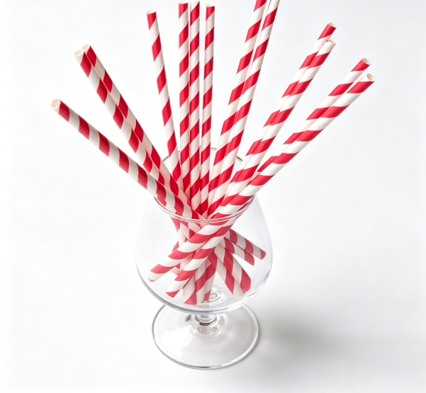 Paper Straws Assorted Colors Biodegradable Drinking Straws with Wrapper Strip Paper Straws
