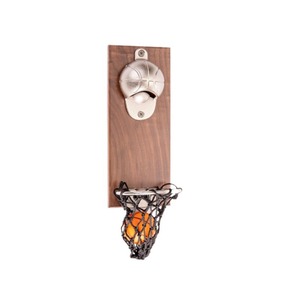 Abridor de Botellas de Madera con Diseño de Baloncesto, Magnético para Montar en la Pared, Madera Sólida para Uso en Cocina y Refrigerador - Product Image 4