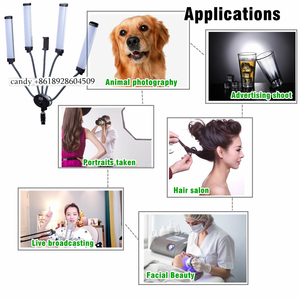 Yidoblo-anneau lumineux de studio 80w, avec trépied, lampe, éclairage annulaire pour appareil photo, pour extensions de cils à 2 têtes, accessoire de <span class=keywords><strong>maquillage</strong></span> - Product Image 4