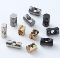 Écrou à connexion intégrée galvanisé M3 M4 M6 M8 M12 12mm 20mm, écrou à barillet à fente transversale en métal, goujons transversaux avec trous