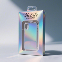 Étui de téléphone portable en forme de livre, verre trempé, gaufrage, laminage mat, doublure en éponge, boîte auto-érectible, matériaux recyclés