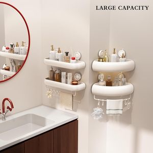 Estante de almacenamiento para baño con ventosa para lavabo, cesta de esquina para baño, sin perforaciones, estante de almacenamiento triangular para esquina de ducha - Product Image 2