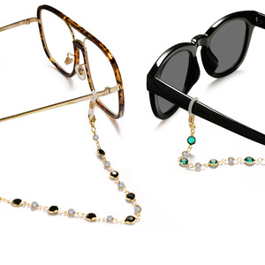 Цепочка для очков женская, цветной шнурок для солнцезащитных очков с металлическими бусинами и стразами, ожерелье с хрустальными бусинами, facemask - Product Image 6