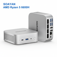 Üçlü Ekranlı Mini Bilgisayar AMD Ryzen 5 6600H 24GB LPDDR5 RAM M.2 NVMe SSD Windows 11 Pro Linux Ev Ofis Oyun Mini Bilgisayarı