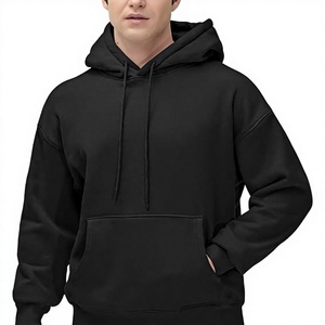 Sweat-shirt à capuche noir pour homme, coupe classique, couleur unie, en molleton de coton, décontracté, avec poche avant, pour l'automne, Beazer Sports, anti-boulochage - Product Image 1