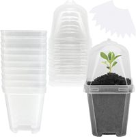 Pots de pépinière transparents de 4 pouces, pots de semis, pots de pépinière pour plantes avec dôme d'humidité, semoir pour jardin intérieur et extérieur