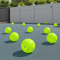 Balle de pickleball de haute qualité à 40 trous, haute précision, anti-déformation, vert néon, OEM