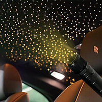 Kit d'éclairage de plafond de voiture ciel étoilé RGBW scintillant, contrôle musical via application Bluetooth, lampe d'ambiance intérieure de voiture à fibre optique