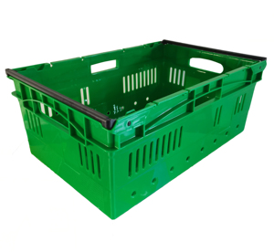 Nhiệm vụ nặng nề lưới phong cách Stackable nestable Crate rắn dưới Trái Cây Rau Crate với Bale Arms - Product Image 1