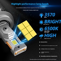 Phare LED Universel 70W Blanc pour Voitures 12V/24V Or Jaune Chaud Haute Puissance 4300 Double Tube Cuivre M7 6000K 6500K Nouveau H1