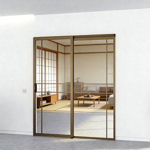 Puerta Corredera de Vidrio de Doble Templado con Aleación de Aluminio, Resistente al Viento, Firme y Sólida, Duradera para Cocina, Impermeable para Interiores - Product Image 2