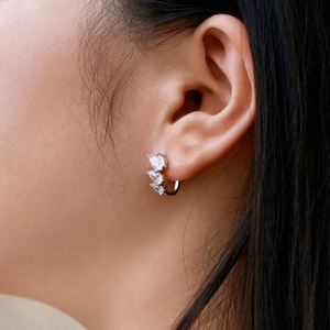 Dylam Dainty New Arrival <b>Fine</b> Jewelry S925 Silver Rhodium 18K Gold Plated 0.5ct Waterdrop Shape 5A Zirconia Hoop <b>Stud</b> <b>Earrings</b> - Product Image 5