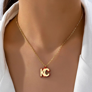 2025 Kansas City Chiefs Game Day Halskette Acryl KC Anhänger Kugelform Trendy Style Schmuck Zubehör für Frauen Fans - Product Image 1