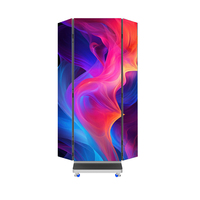 Écran d'affichage LED double face pliable intelligent GPXP P1.86, 640x1920mm, pour intérieur, sur roulettes