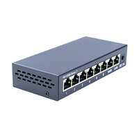 Commutateur PoE Tout-en-un 12-57V 6 Ports 100 Mbps avec 2 Ports Uplink RJ45 100M, Commutateur Réseau PoE Sans Adaptateur Secteur Externe