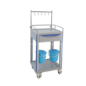Carrito de infusión Kang Zhi Xing IV de 590*470*920 mm, 2 niveles con bandeja y contenedor de residuos para uso hospitalario - Product Image 4