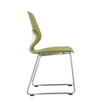 Chaise de bureau visiteur empilable robuste avec cadre en acier 16*1,5 mm et coque en PP vierge, pieds métalliques peints BN, CPY-502