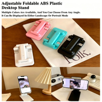 Support de bureau pliable réglable en plastique ABS, support universel portable pour téléphone et tablette pour les appels vidéo en direct