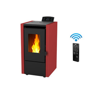 Poêle à granulés de <span class=keywords><strong>bois</strong></span> en acier R0602C 6,5 kW, moderne, écologique, sans fumée, compact, avec télécommande Wi-Fi, autoportant pour cuisine - En promotion - Product Image 1