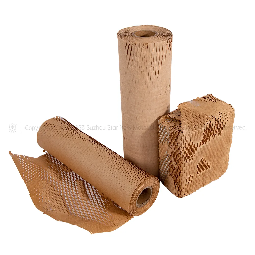 Friendly Packaging Protective Filling Kraft Honeycomb Roll Packing Padded Cushion Paper Replaces Plastic Bubble
