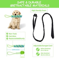 Jouet pour chien en corde élastique avec balle à mâcher en TPR et jouets interactifs interchangeables pour tirer la corde