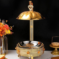 Luxuriöses 8L Gold Edelstahl Chafing Dish Buffet-Set mit Hängedeckel Buffet-Speisenwärmer für Hotel Restaurant Buffet