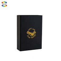 Boîte cadeau noire mate de papier rigide de logo de feuille d'or de stockage de bouteille d'huile essentielle