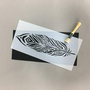 Pochoirs de <span class=keywords><strong>grande</strong></span> taille, pour la peinture du bois, <span class=keywords><strong>sur</strong></span> toile, ensemble de pochoirs réutilisables, pochoirs en <span class=keywords><strong>feuille</strong></span> pour murs, meubles - Product Image 5