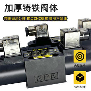 Válvula Solenoide Hidráulica Keileto Serie DSG, Válvula de Control Direccional, Bobina de Cobre Puro, Cuerpo de Hierro Fundido - Product Image 3