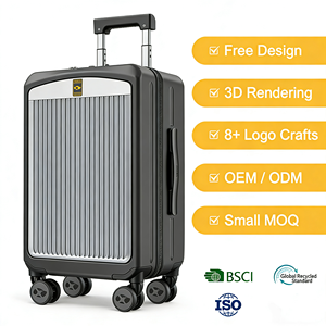 Carrito de aleación de aluminio de 20 pulgadas de nuevo estilo, Maleta giratoria de mano <span class=keywords><strong>para</strong></span> PC, bolsillo frontal con carga USB, viaje de negocios - Product Image 1