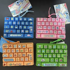 Stress Fidget Toys New Design Creative <b>Cute</b> 26-Key Mechanical <b>Keyboard</b> Relief Toy Press Keychain PVC Unisex Child Schoolbag - Product Image 1