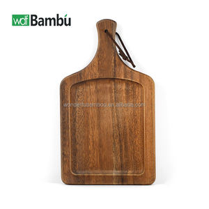 WDF Fábrica al por mayor de bambú personalizado Platos <span class=keywords><strong>Pizza</strong></span> Palas <span class=keywords><strong>Pizza</strong></span> Platos de madera Durable de madera <span class=keywords><strong>Pizza</strong></span> Peel con mango - Product Image 3