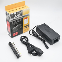 Adaptor Daya Universal AC/DC 96W untuk Mobil dan Pesawat, 8 Tip untuk Laptop HP, 12V hingga 24V 5A, Pengisi Daya yang Dapat Disesuaikan