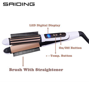 Cable giratorio profesional <span class=keywords><strong>de</strong></span> 360 °, herramientas <span class=keywords><strong>de</strong></span> estilismo para el cabello, plancha rizadora alisadora 2 en 1, fuente <span class=keywords><strong>de</strong></span> alimentación eléctrica, pantalla LED - Product Image 4