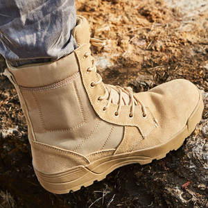 Ventes directes d'usine extérieur Portable confortable en acier orteil escalade désert Combat haut bottes tactiques à lacets - Product Image 5