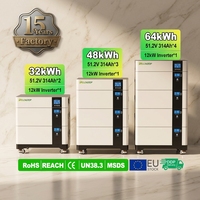 Système de stockage d'énergie solaire domestique, batterie LiFePO4 51,2 V 314 Ah, ESS empilable avec onduleur 12 kW, communication CAN, protection IP54