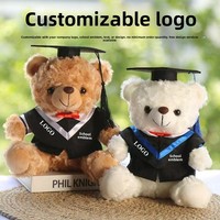 Ours en peluche personnalisé en coton PP avec oreilles mobiles, cadeau de remise de diplôme pour étudiants (Licence/Master) et LOGO pour la maternelle