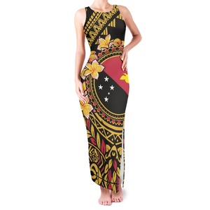 All'ingrosso Papua nuova Guinea senza maniche girocollo doppio spacco prendisole personalizzato <span class=keywords><strong>Maxi</strong></span> abiti da donna elegante abito Casual - Product Image 3