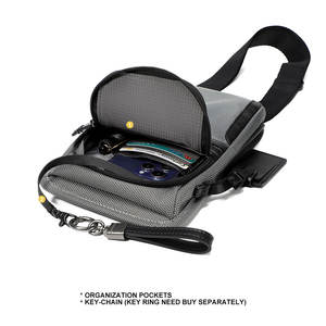 カスタムロゴ1.5Lボリューム本革装飾防水弾道ナイロン高級メンズスリングバッグ - Product Image 4