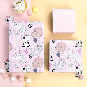 Original cute pink kitten printed copperplate <b>paper</b> <b>packaging</b> <b>paper</b> for kid girl pet - Product Image 5