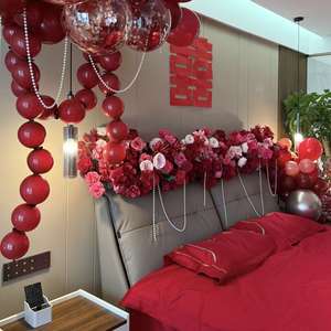 Fleurs artificielles de la série rouge pour mariages chinois et arrangements floraux extérieurs : roses, lys, phalaenopsis pour la décoration des salles de mariage et l'aménagement paysager - Product Image 1