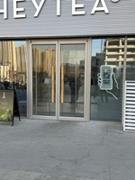 Portes d'entrée commerciales pour entreprises, portes françaises en aluminium à double vitrage, résistantes au vent, extérieures