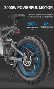 1000W 48V 10AHX20 elektrikli bisiklet 20 inç yağ lastik Off Road Ebike güçlü dağ elektrikli bisiklet yetişkinler için bisiklet E bisiklet