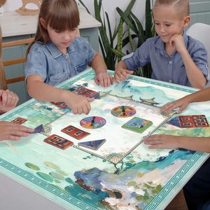 Tapis de Mahjong Vert Teal Anti-Bruit pour Poker Américain, <span class=keywords><strong>Dominos</strong></span>, Accessoire de Jeu Style Jardin Chinois - Product Image 5